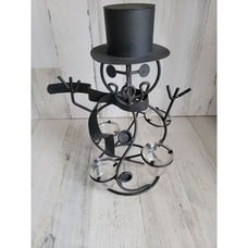 Metal abstract snowman tealight candle holder figure xmas