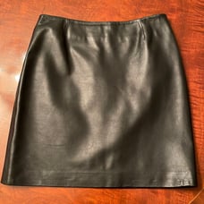 Black leather mini skirt