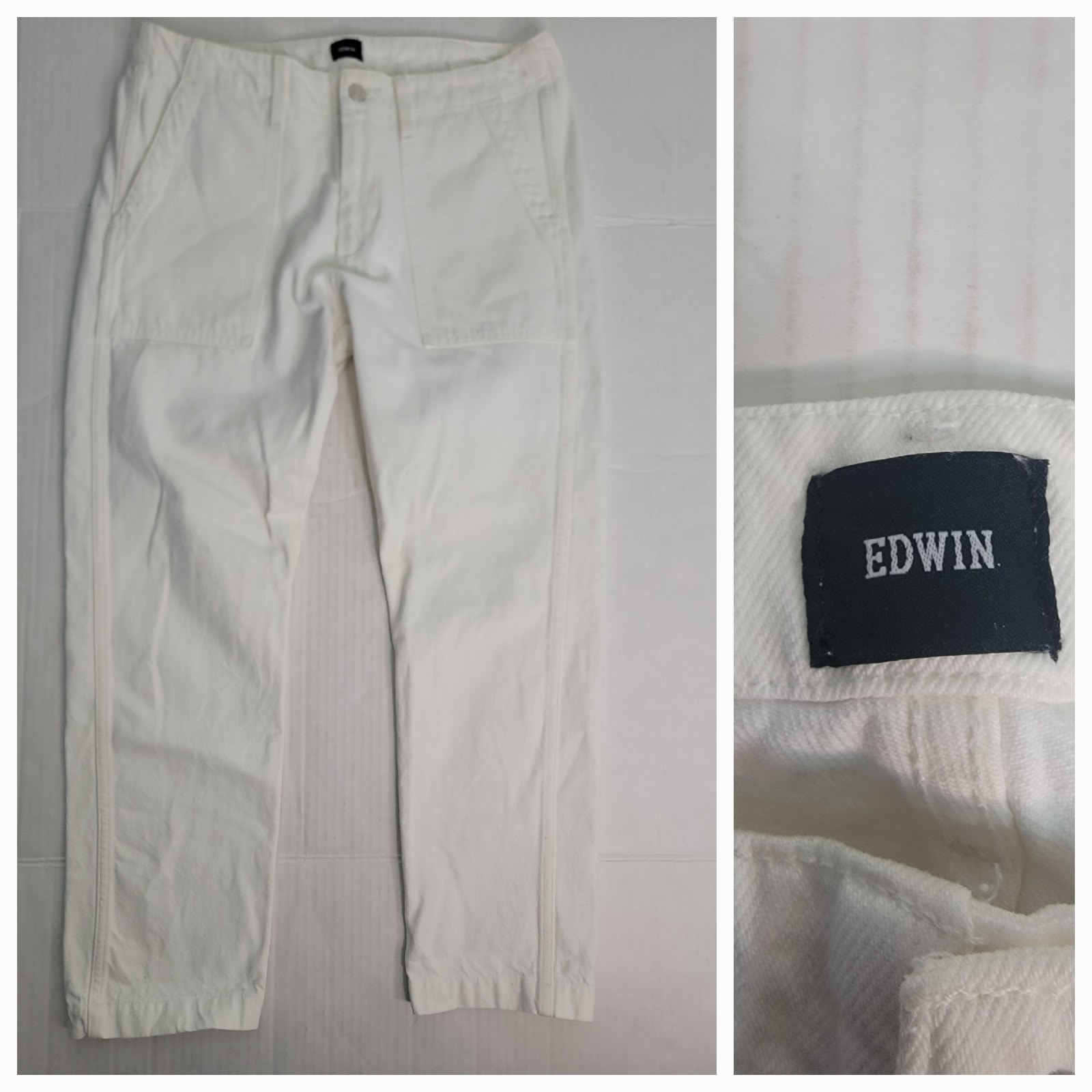 Edwin White Barrel Leg Ankle Jeans Size 29 White