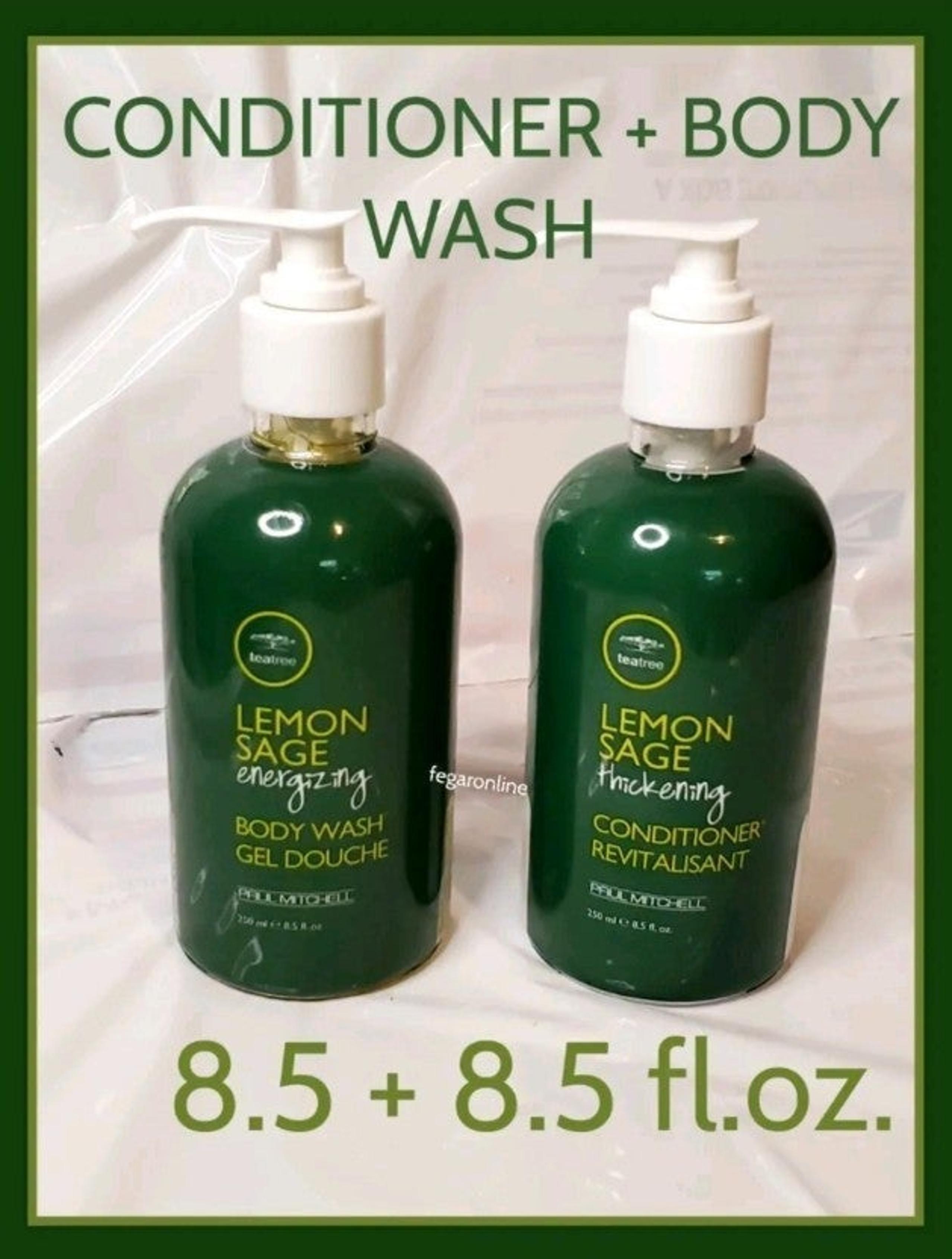 2 PACK  Paul Mitchell Tea tree Lemon Sage Conditioner + Body Wash 8.5 fl oz.