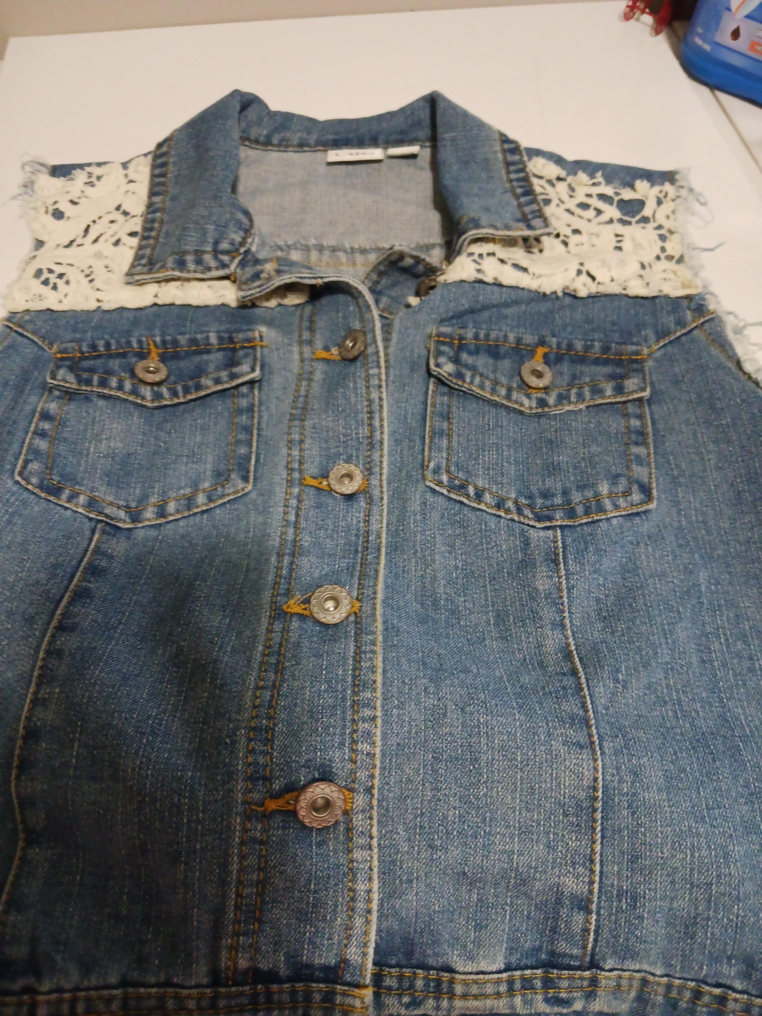 women's Cato embroidered vest  extra large  blue denim