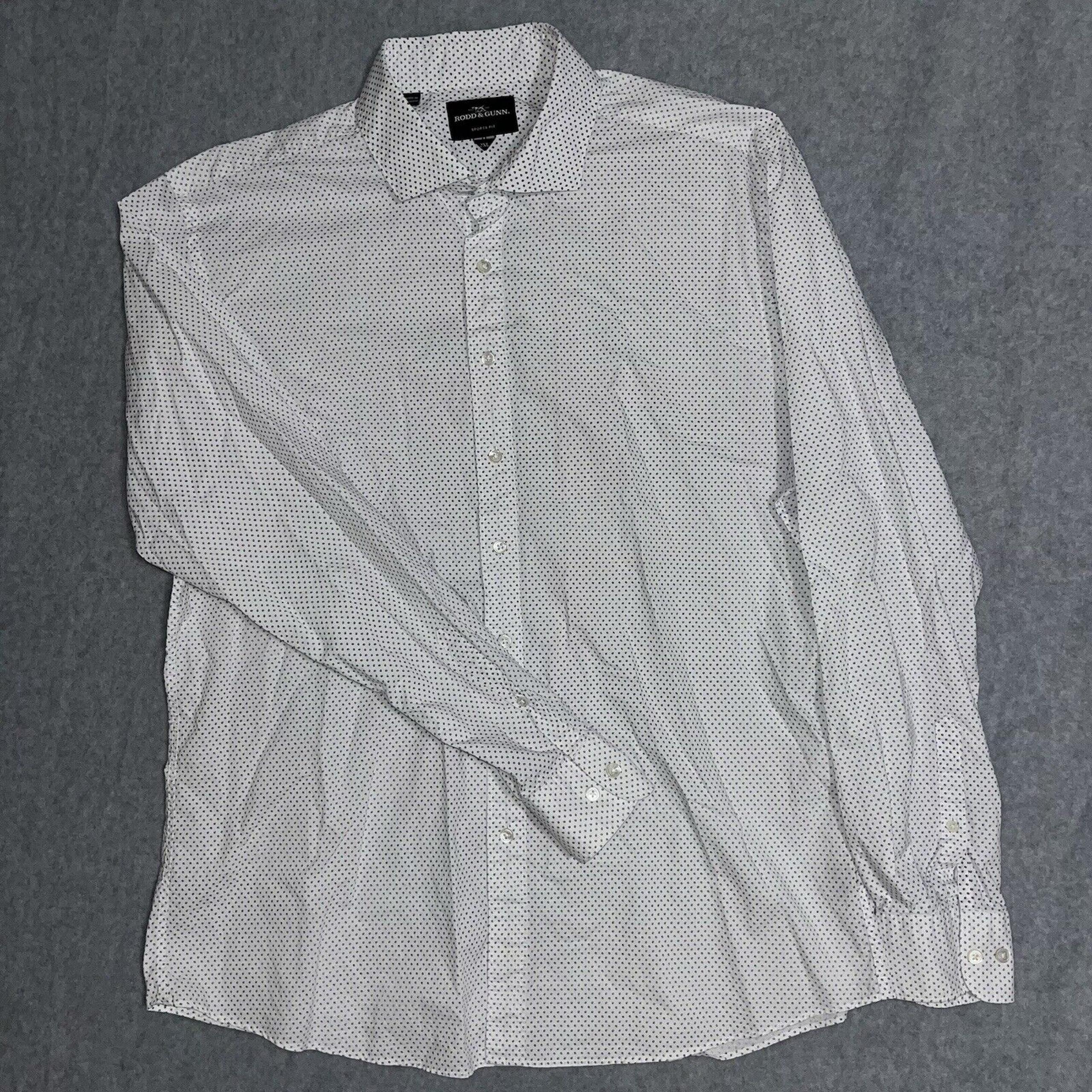 Rodd & Gunn Sports Fit XXL Long Sleeve Button Shirt Men's 2XL Polka Dot