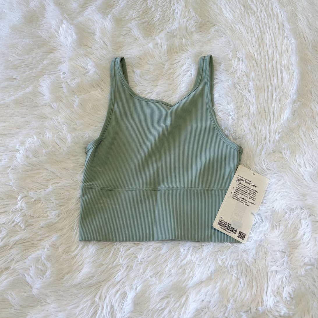Lululemon Silver Blue Power Pivot Tank Top Rib