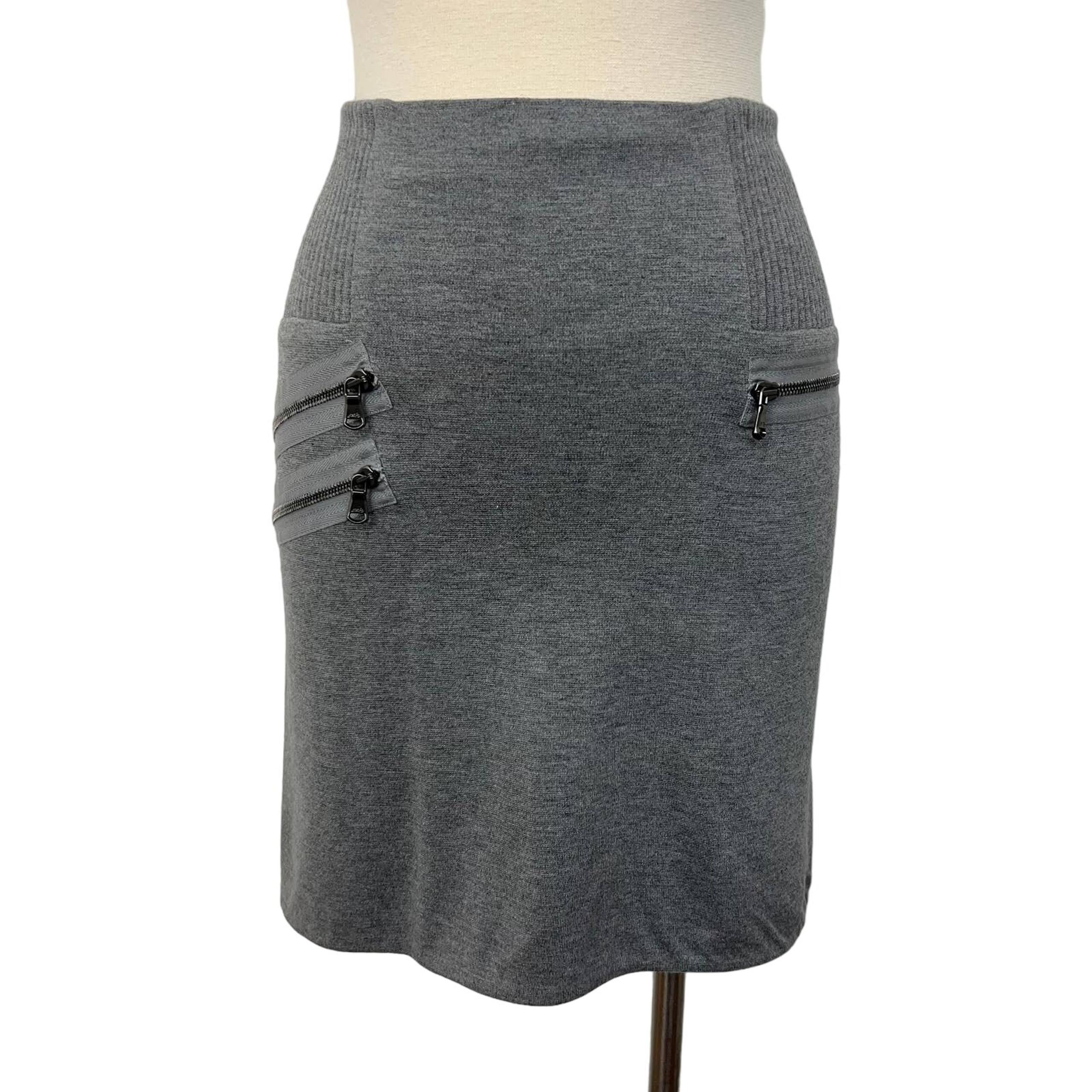 3.1 Phillip Lim Corded Mini Skirt with Zippers in Grey Melange  | Size: 6 NWT