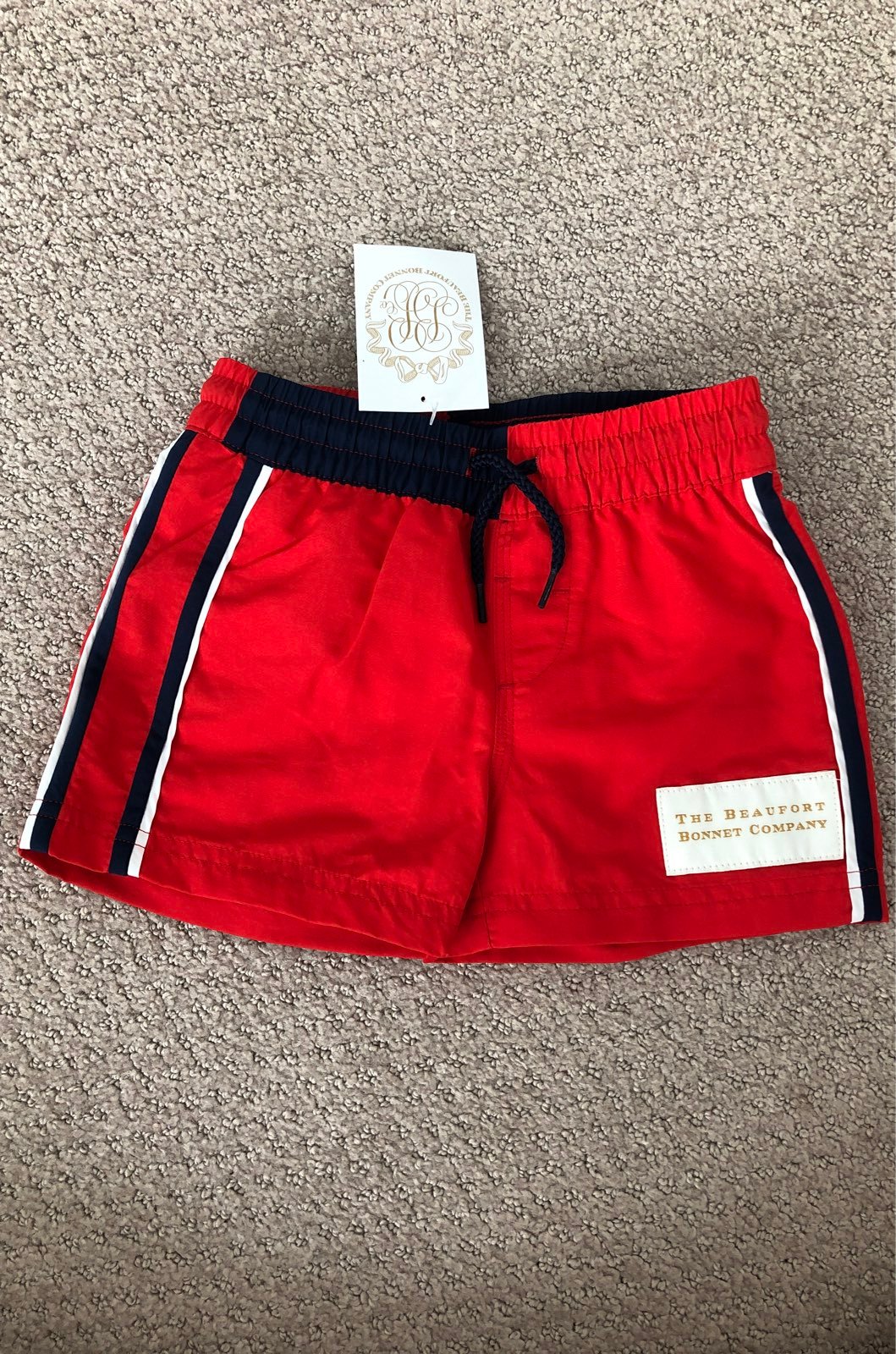 NWT Beaufort Bonnet Company red swim trunks