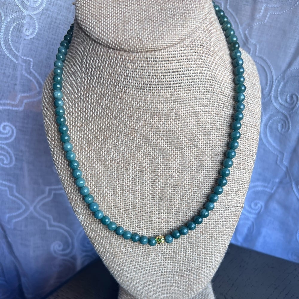 Blue water jade necklace