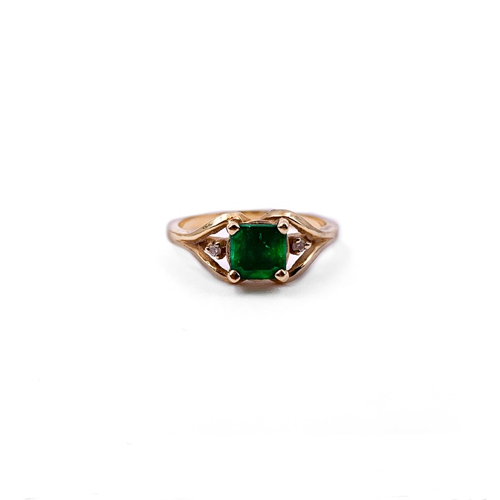 14K Yellow Gold Emerald Ring