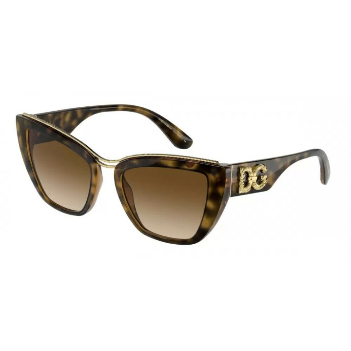 DOLCE & GABBANA DG6144 - 502/13 HAVANA -GRADIENT BROWN LENS SUNGLASSES 54MM NEW