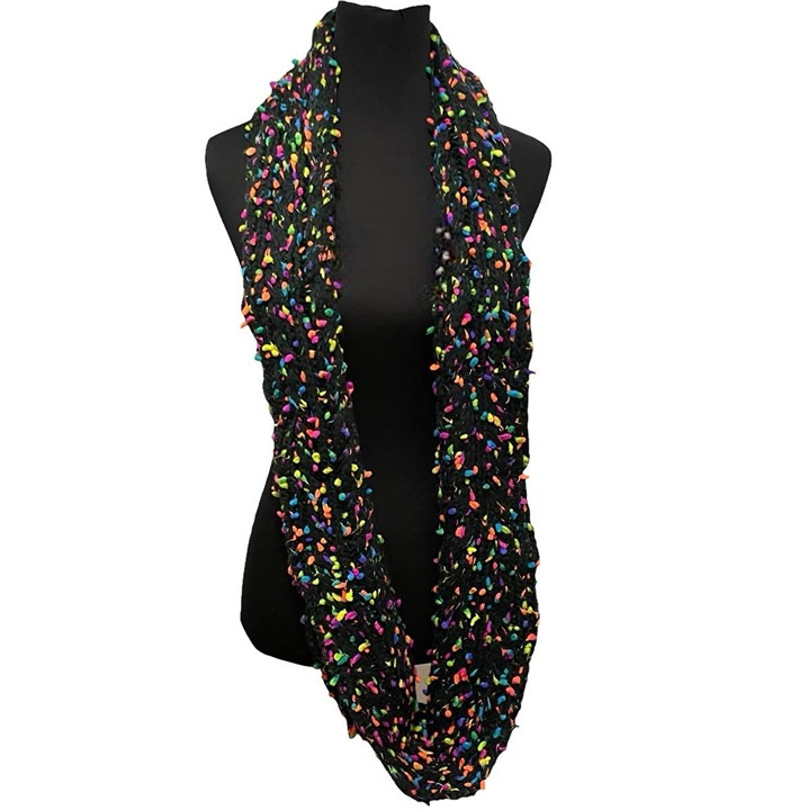 Steve Madden Black Winter Scarf Confetti Style For Women One Size