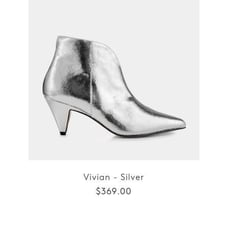 NEW ivylee Copenhagen Women’s EU 36/ US 5.5 Vivian Silver Metallic Ankle Boot