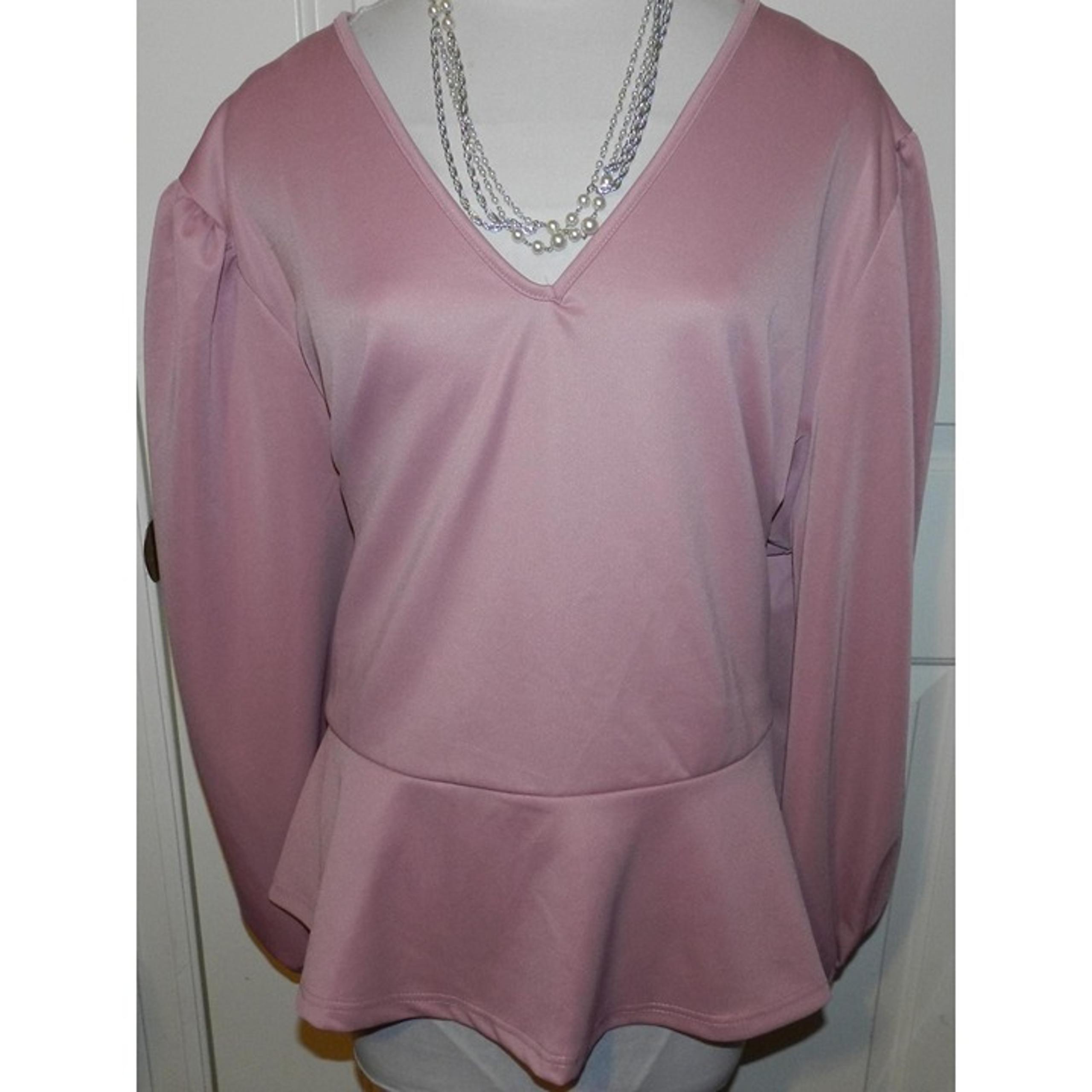Ashley Stewart size 34w / 36W stretch blend mauve pendulum blouse long sleeved