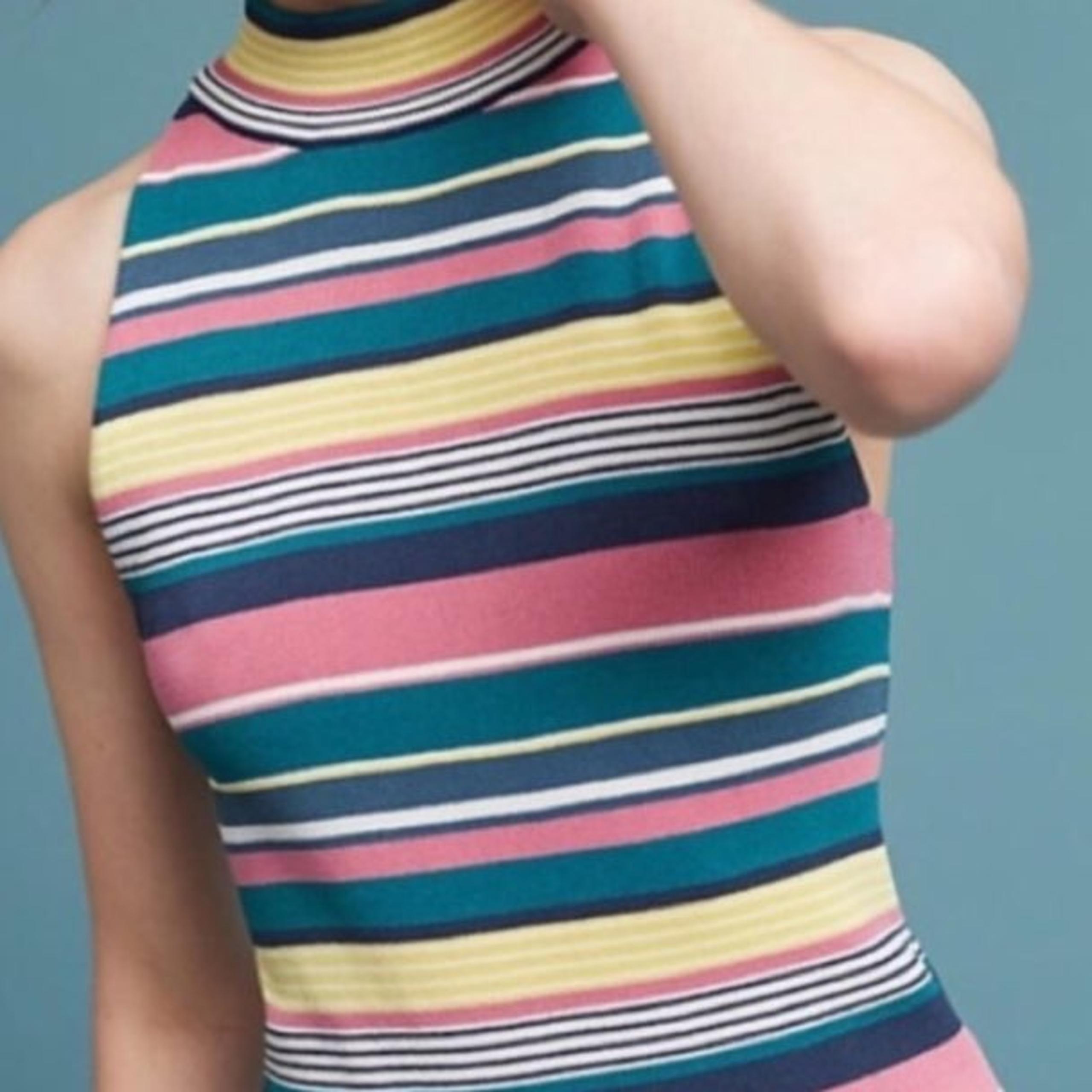 NWOT Mauve Striped Turtleneck Sweater
