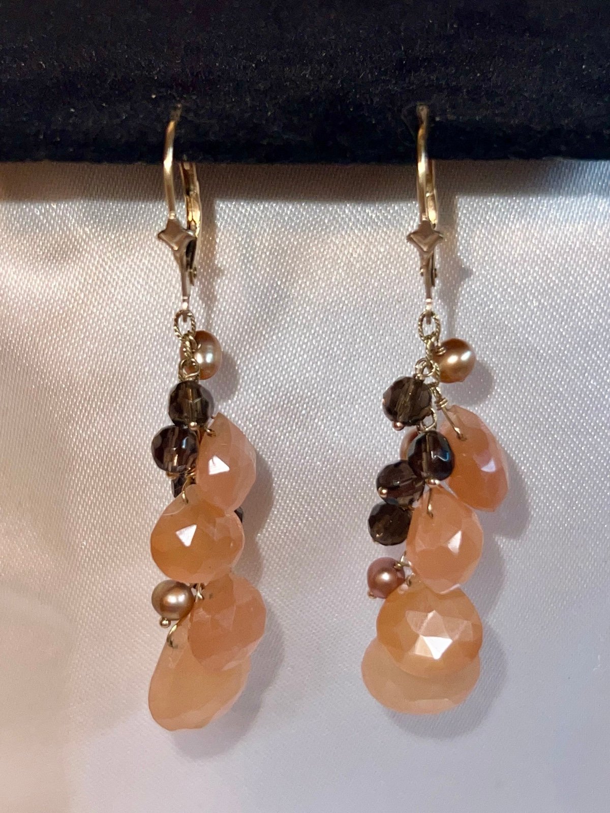 14K Yellow Gold, Pearl, and Multi-Gemstone Briolette Earrings