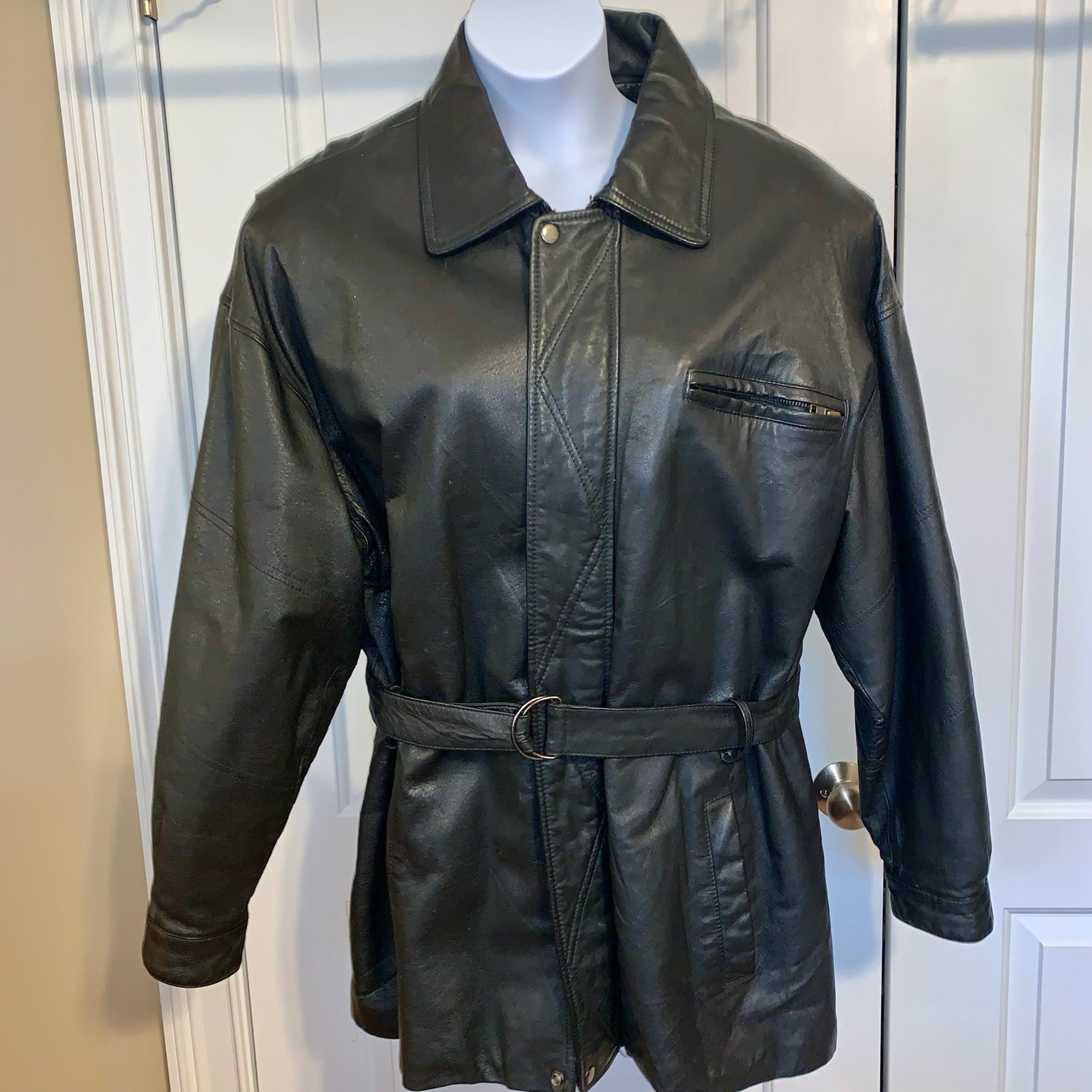 Wilson’s Leather Vintage Belted Thinsulate Mid-Length Coat Black Men’s XL