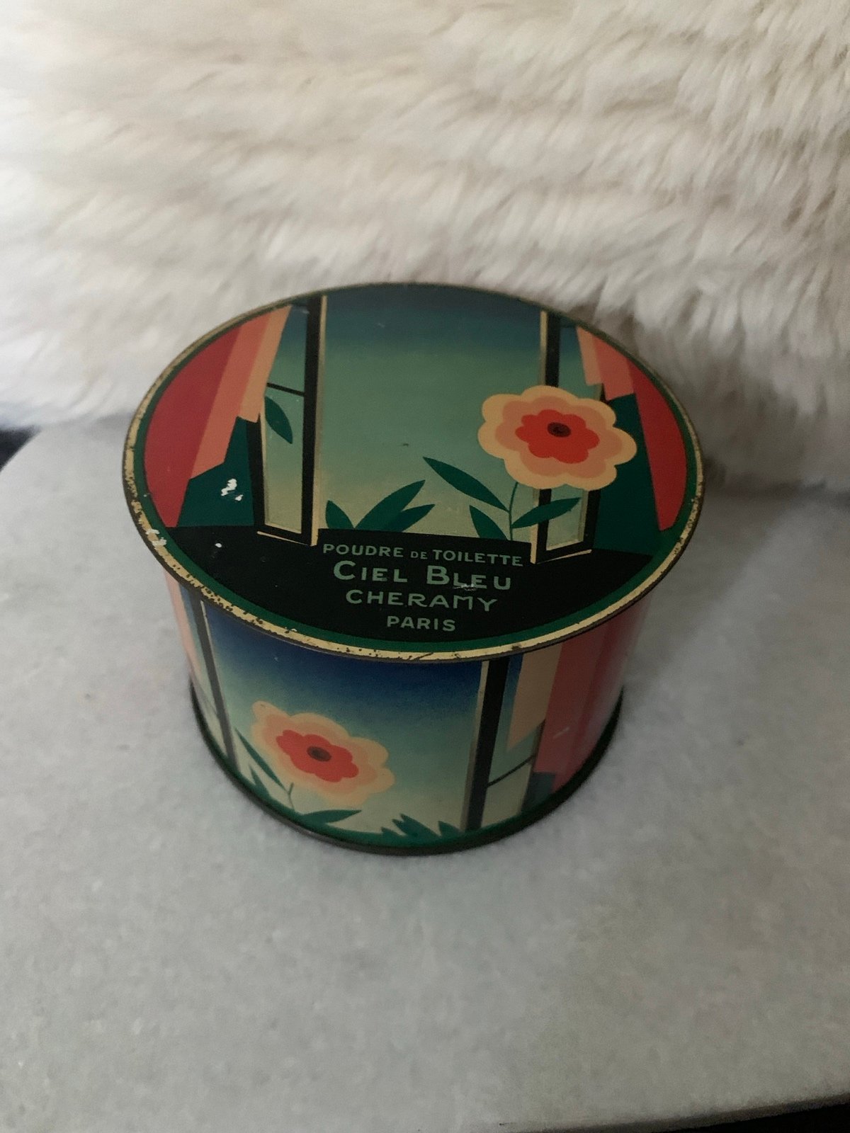 Antique Ciel Bleu Cheramy Tin