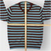 MR TURK Mens Merino Wool V-Neck Pullover Sweater Size 2XL Striped