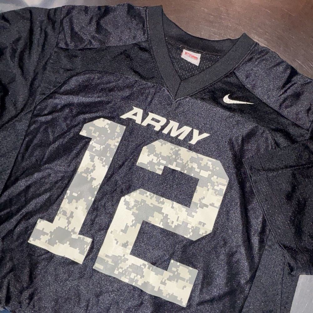 Army Black Knights Nike Team Authentic Jersey #12 Camo Medium Duty Honor Country