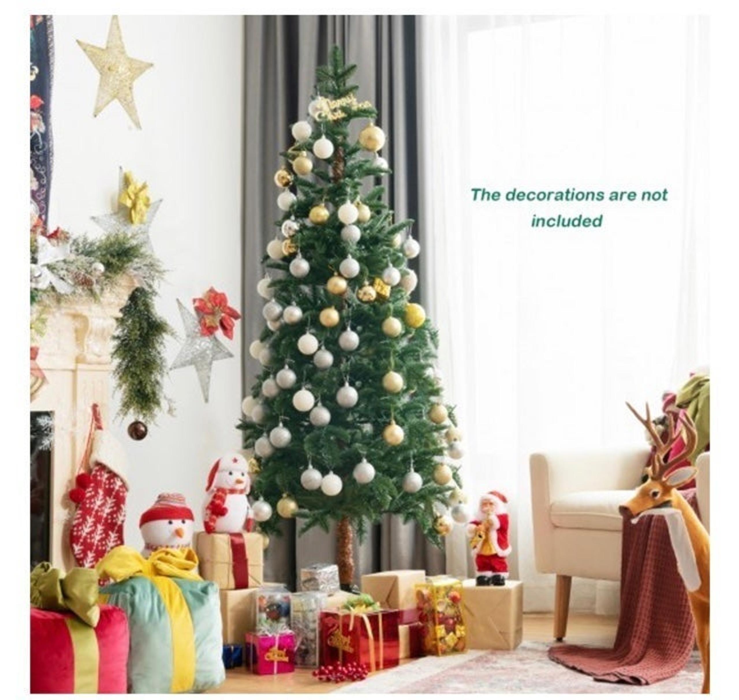 Costway 6 Feet Pre-Lit Artificial Hinged Pencil Christmas Tree With 250 Lights A