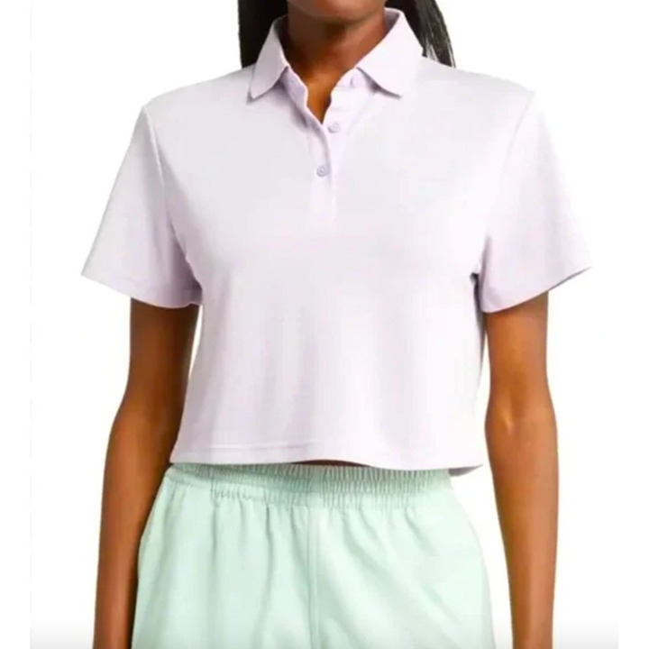 Outdoor Voices NWT Birdie Cropped Polo Morning Glory Size XXS