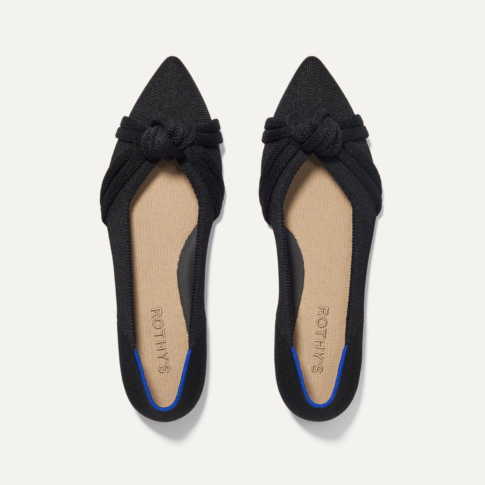 Rothy’s The Knot Point II Women’s Size 8 Black Knit Flat Point MSRP 165 NEW