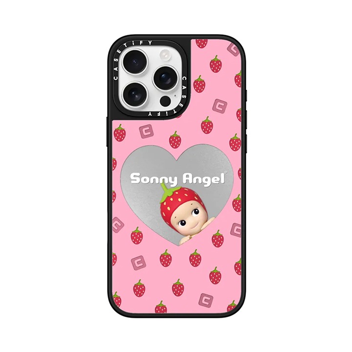 Sonny Angel Harvest Heart Strawberry Mirror Case MagSafe for iPhone 16 Pro Max