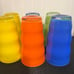 Set of 10 Vintage Dansk Rio Wavy Colorful Drinking Glass Tumblers 6 Height 160z