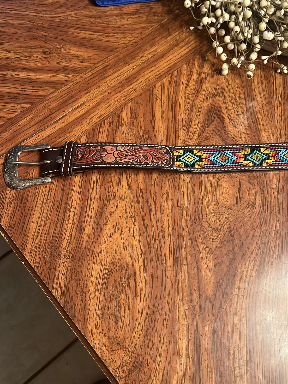 Genuine hand to tooled leather