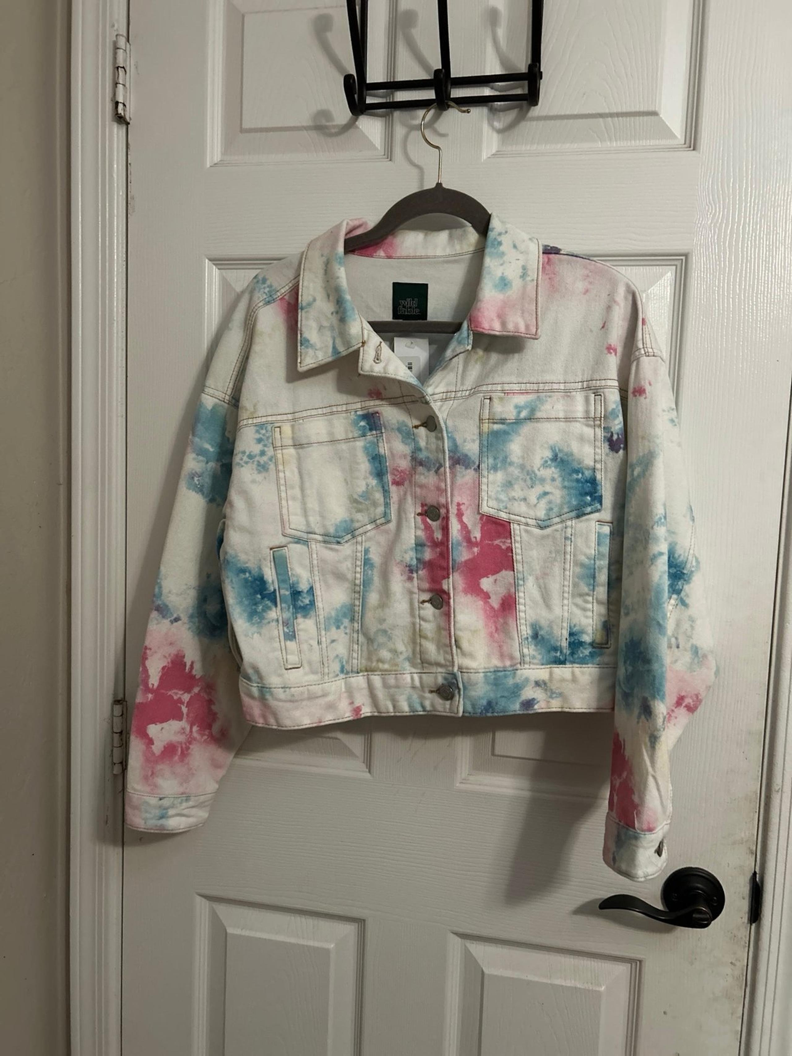 Denim white Tye dye Jacket