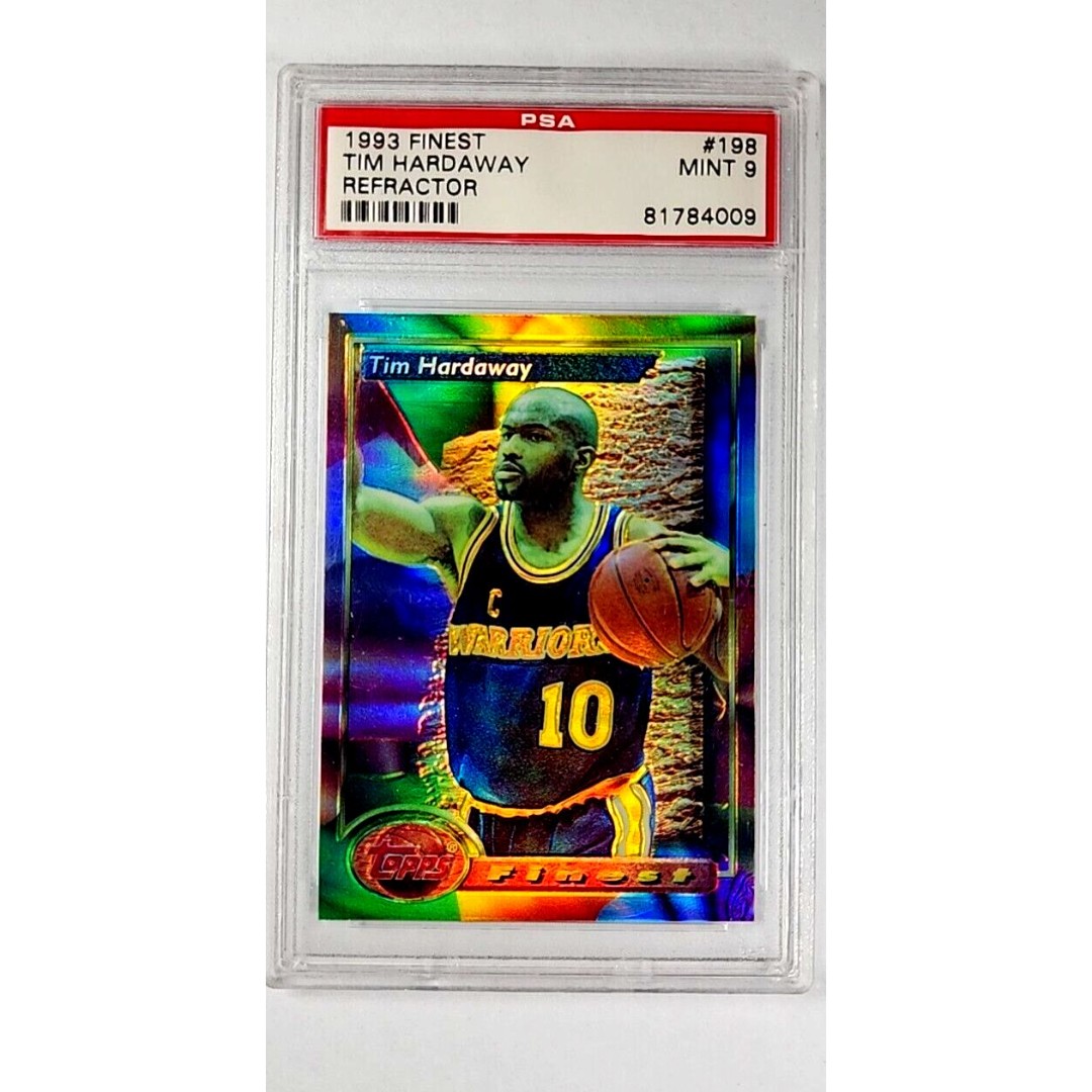 1993 1993-94 Topps Finest Refractor #198 Tim Hardaway HOF PSA 9 *Only 8 Higher*