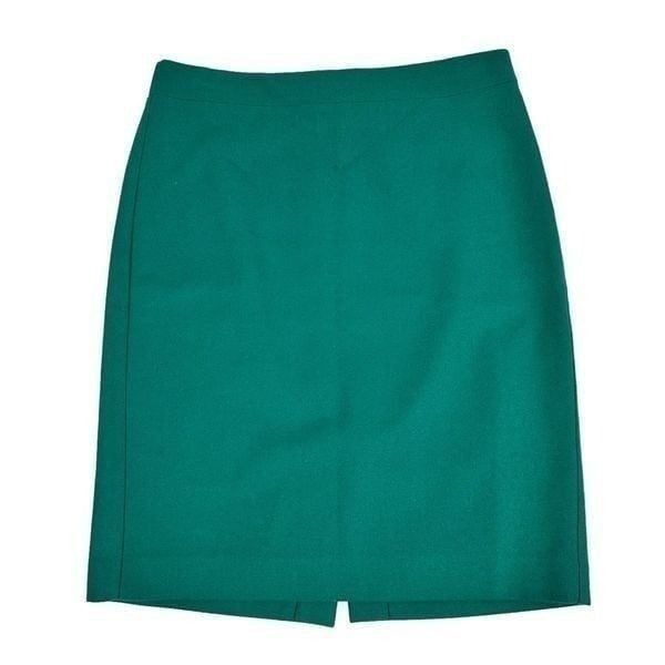 J Crew Womens Wool Blend Pencil Skirt size 4 Green