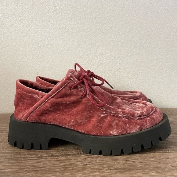 Free People Convertible Velvet Oxfords In Smoked Pink, Size 37 (6.5)