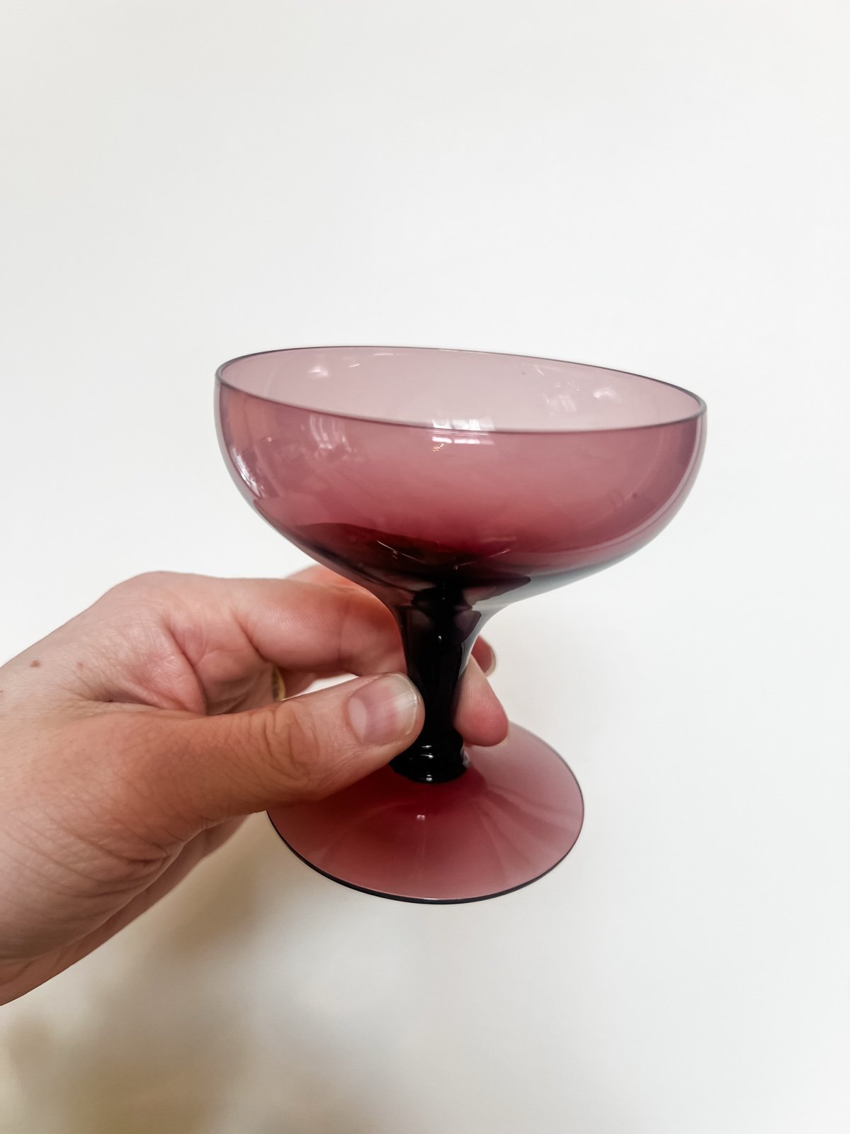 Set Of 4 Vintage Amethyst Purple Champagne Coupes Cocktail Gorgeous
