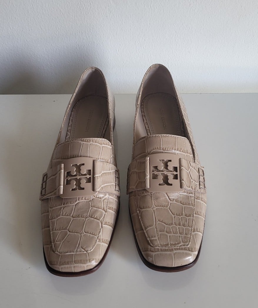 Tory burch Georgia cream loafer leather shoes size 7.5M