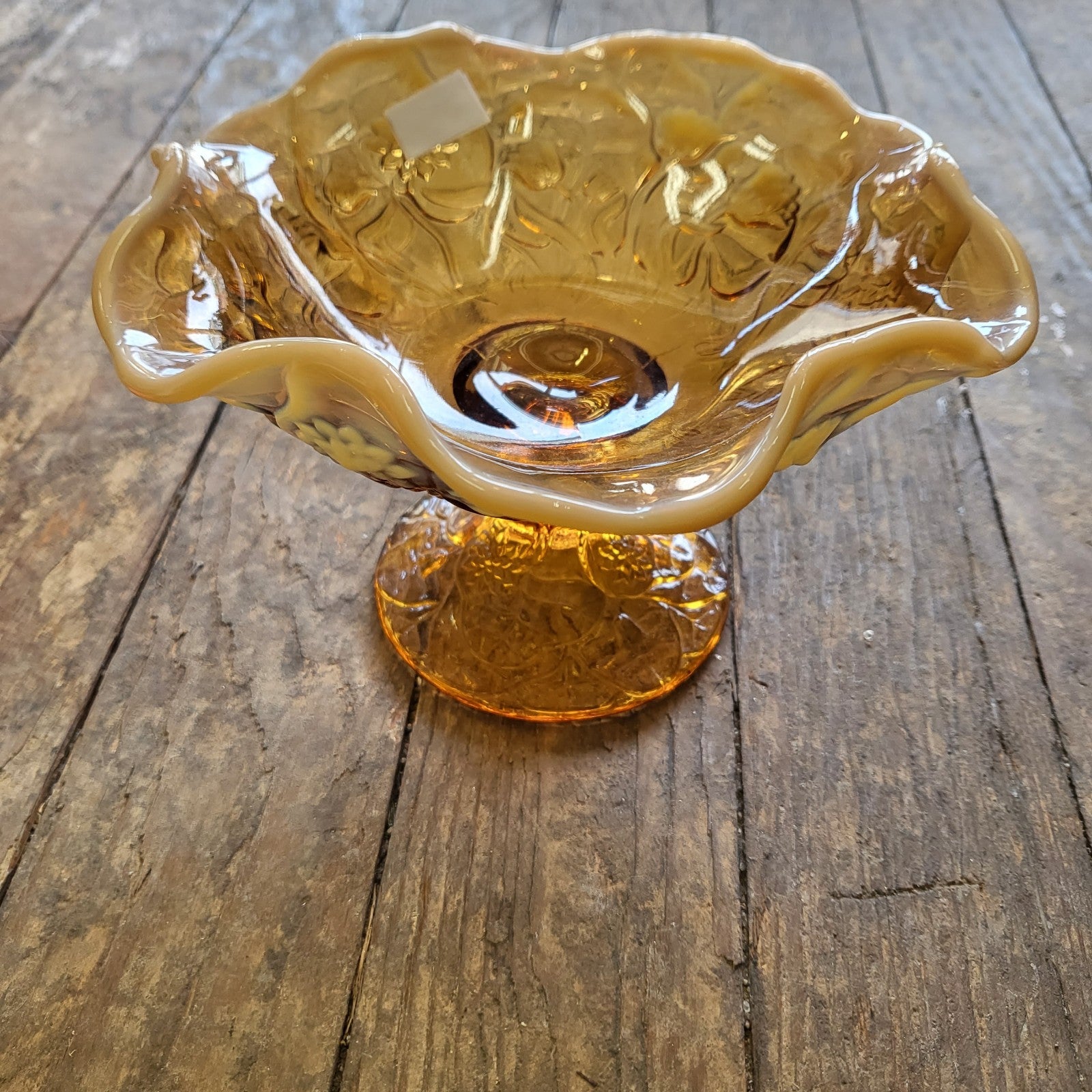 Vintage Fenton footed dish