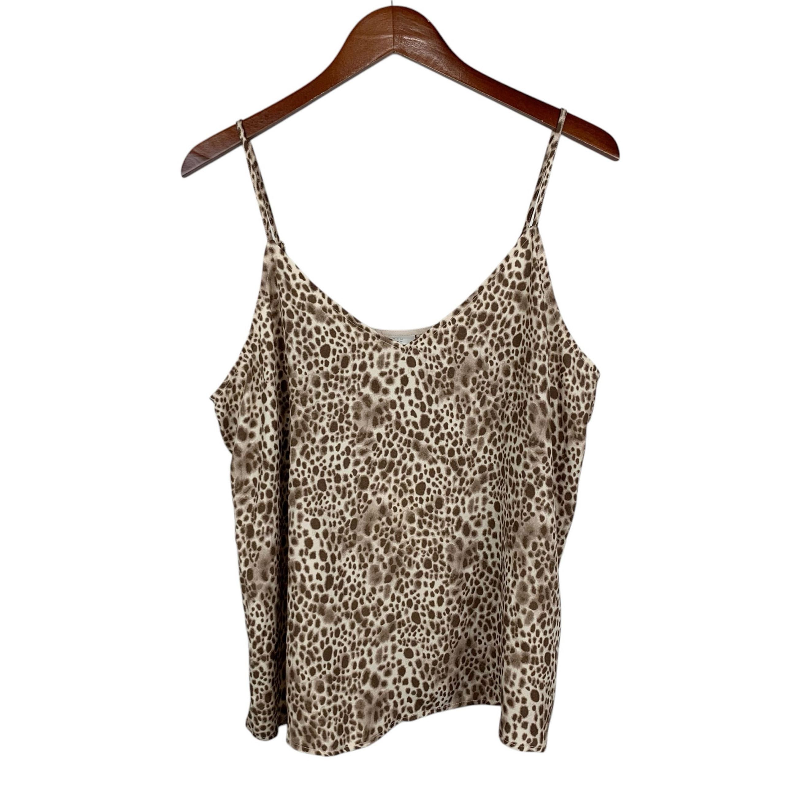 New A New Day Cami Leopard Print Brown Lightweight Top Women's XL