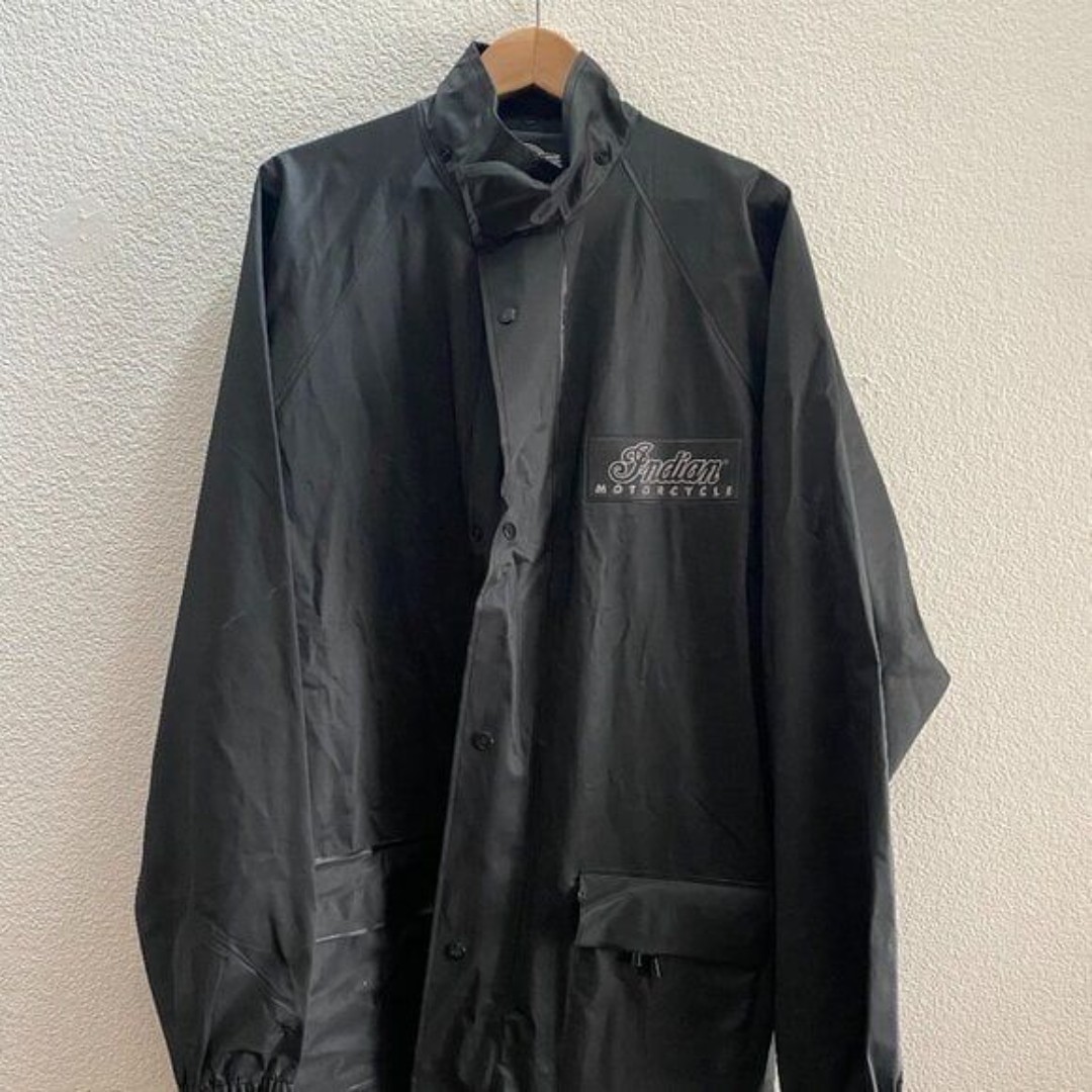 Indian Motorcyle Rain Gear By Indian Jacket Black Color 2XL Reflective Men's 2XL