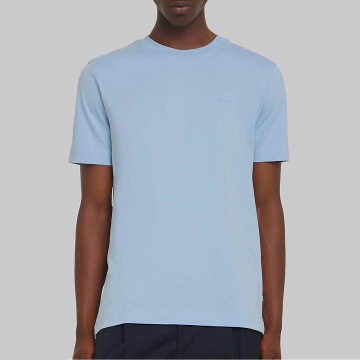 NWT New Hugo Boss Cotton Logo Detail Light Blue T-Shirt Size 5XL
