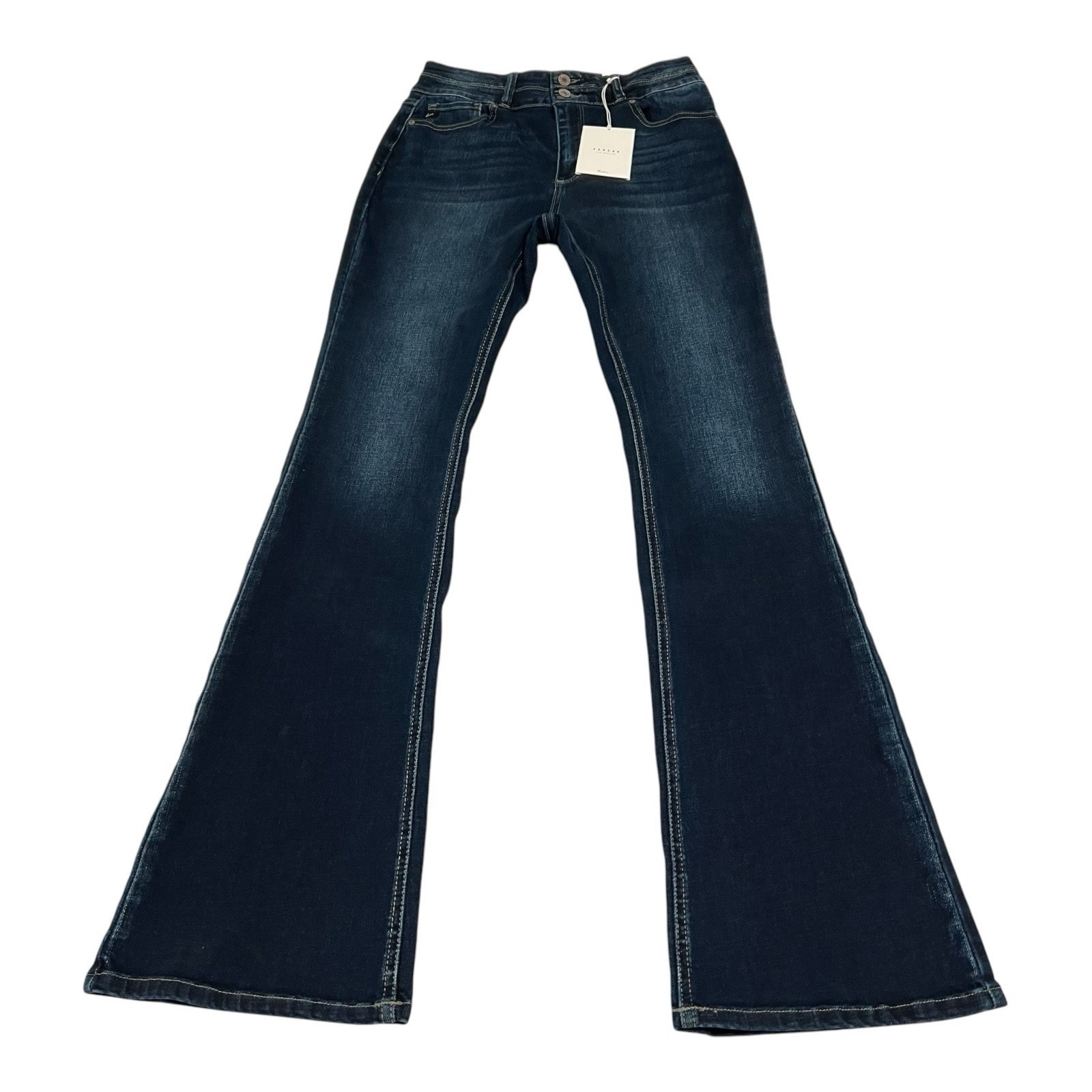 Kancan Women's Dark Blue High Rise Flare Jeans Size 9/28 style BM9242HYD NWT