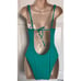 Becca One Piece Size Medium Removable Padded Swimsuit Green NWT Ruffle V- Neck