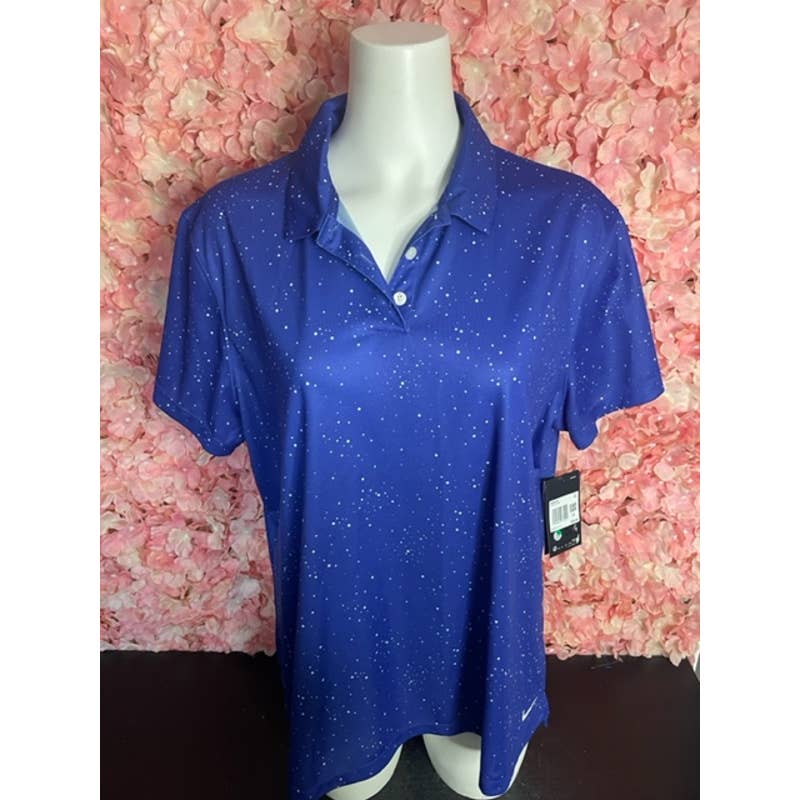 Nike Blue and White Standard Fit 2XL Golf Shirt NWT