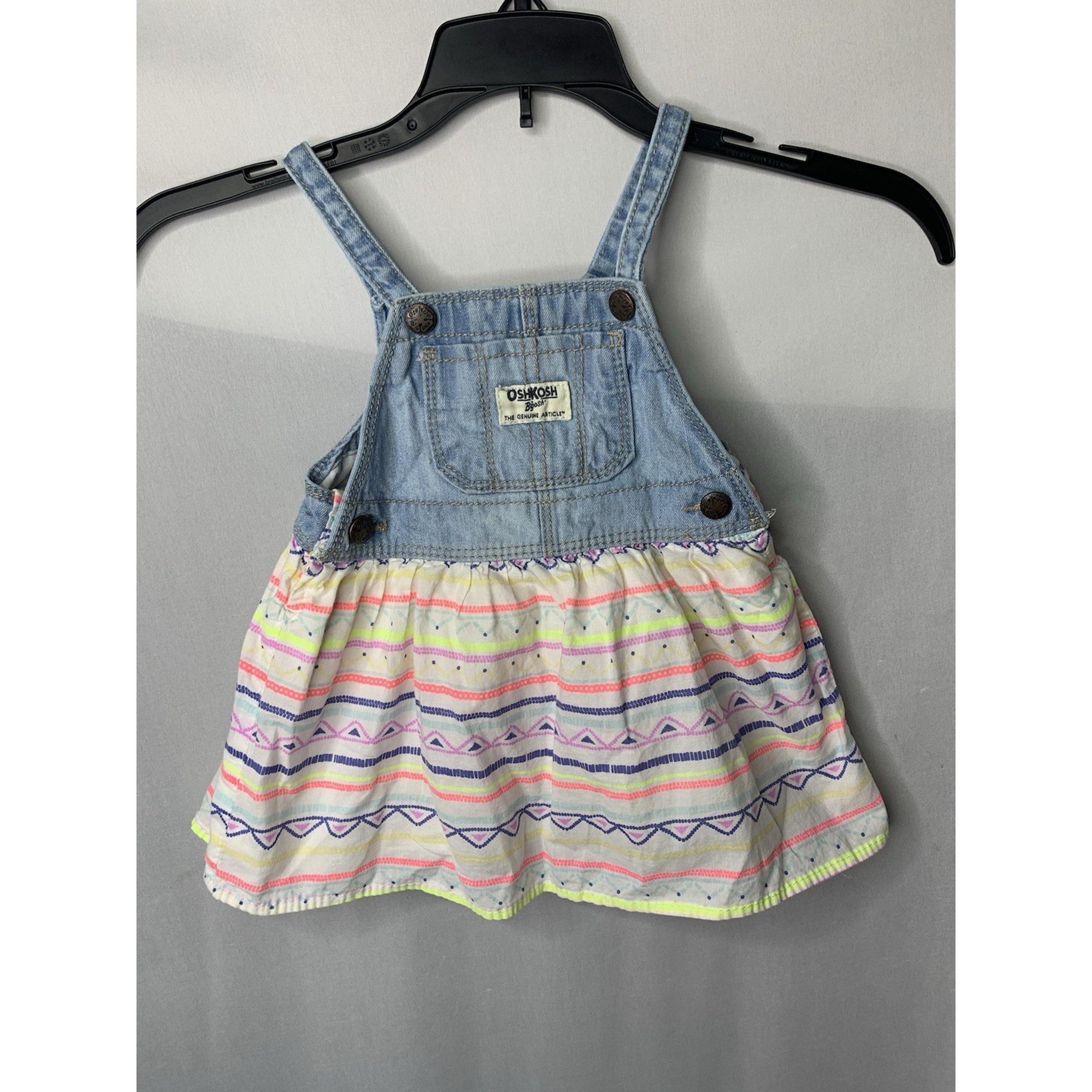 Baby Girls 9 Month Oshkosh Bgosh Vest Bak Dress Overall Jumper Multicolor