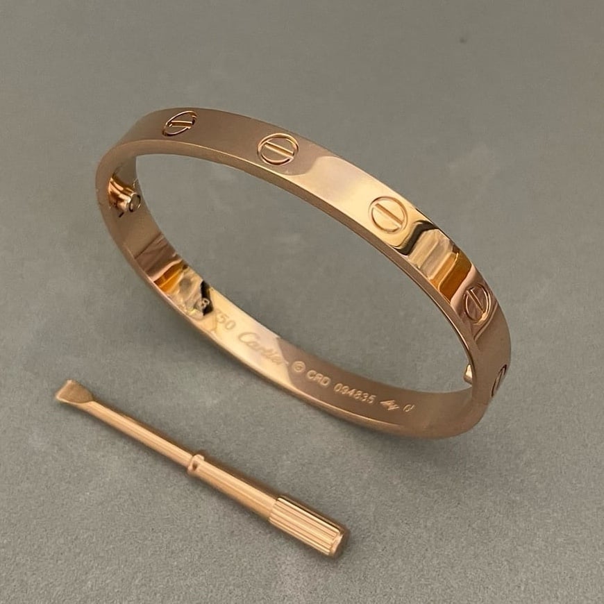 Size 20 love bracelet bangle rose gold