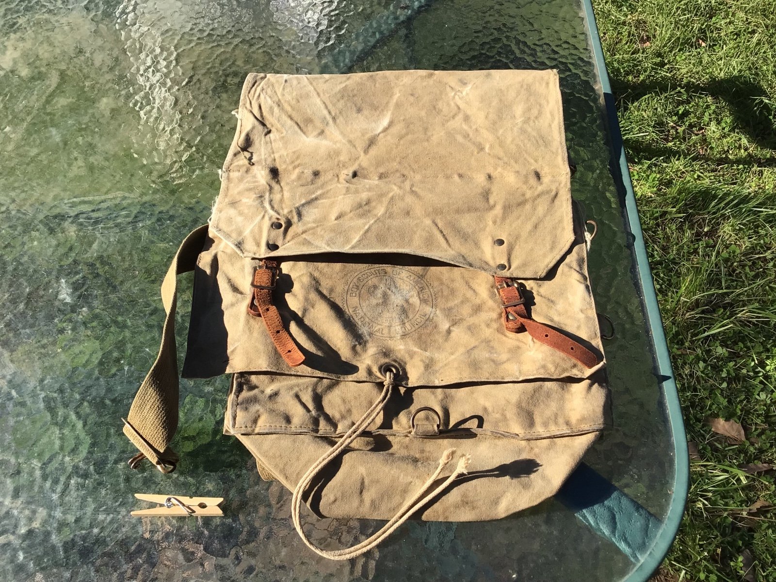Vintage Boy Scouts Canvas Backpack, Camping Gear, 1950’ Boy Scouts of America