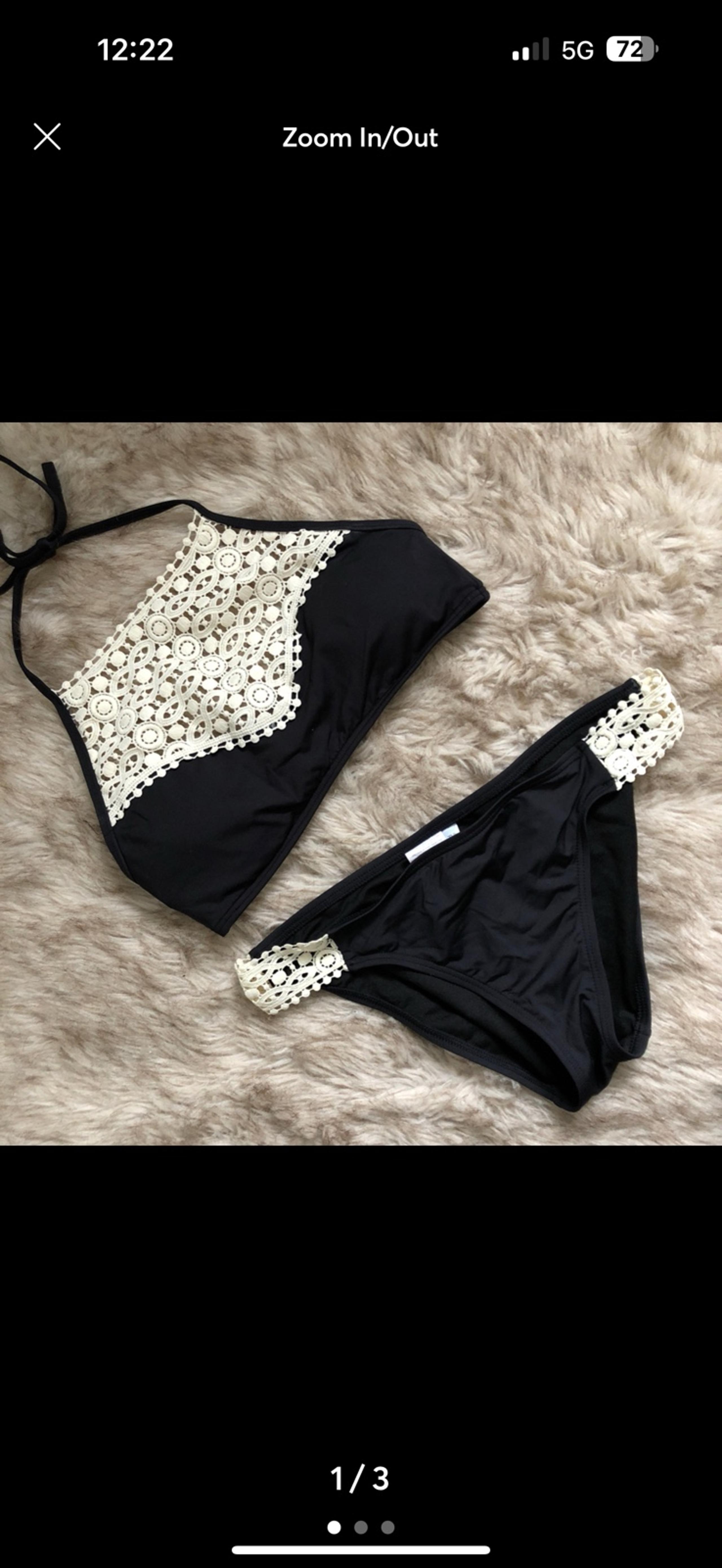 Black and cream lace bikini