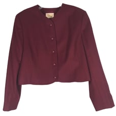 NWT Pendleton Blazer Women's Size 18 Maroon Virgin Wool Buttons Down =R