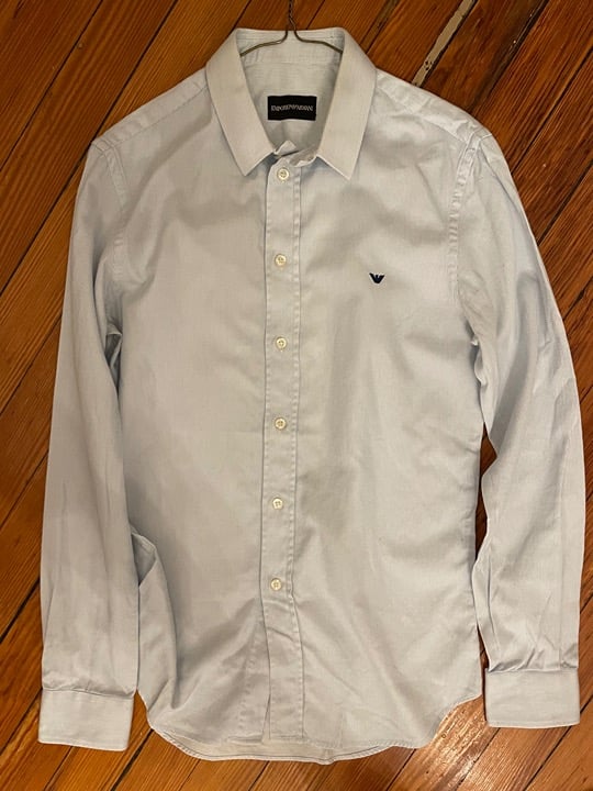 Emporio Armani S men’s button down embroidered with logo
