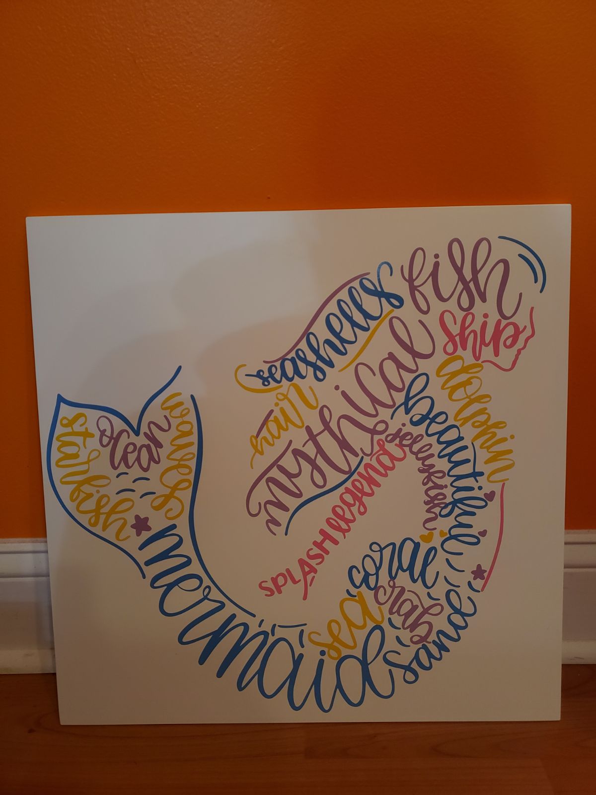 18x18 mermaid sign