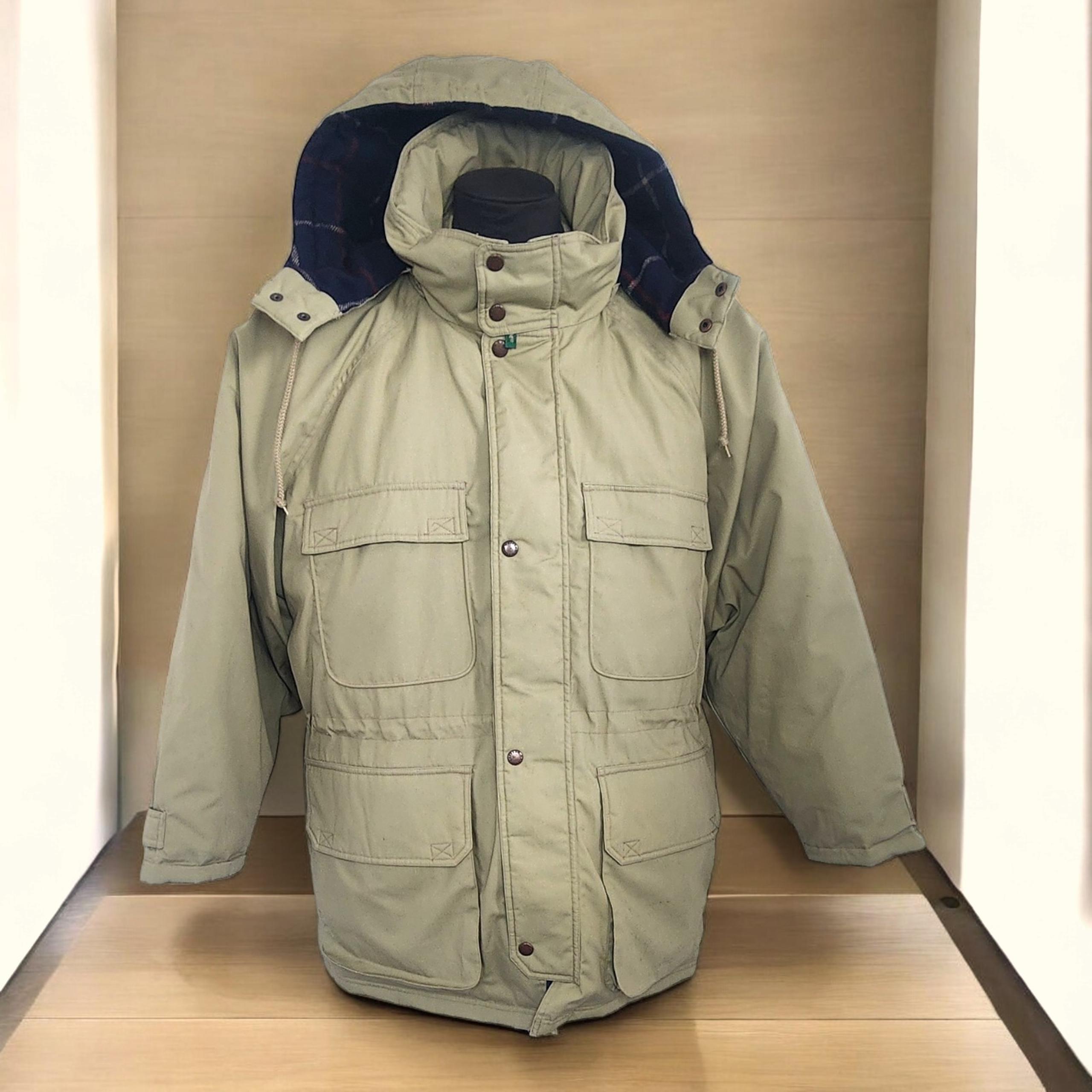 Vintage Field & Stream Duck Down Hooded Coat Men Size 2X Big & Tall Tan Thermal