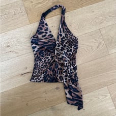 White Fox Boutique - Thoughts of You Cheetah Print Halter Top in Brown & Black