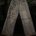 Vintage Print Jeans Y2K Washed Gray Straight Pants Street Gothic Loose Uni